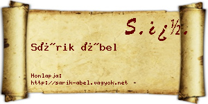 Sárik Ábel névjegykártya
